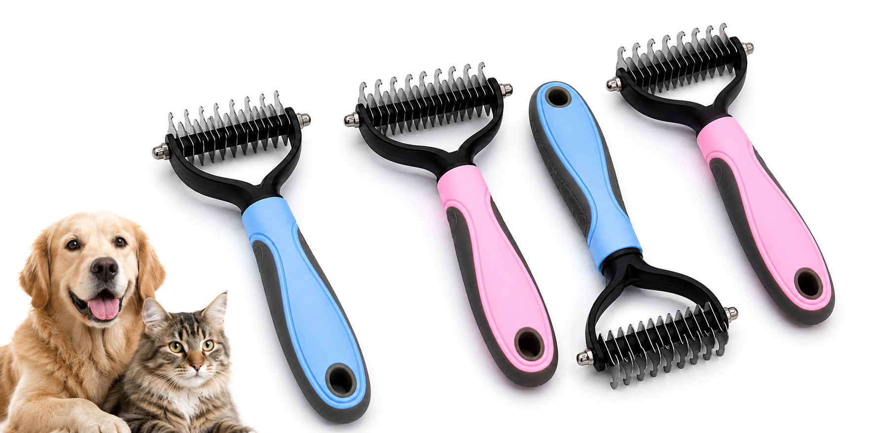 Professional Pet Deshedding Brush Dog Hair Remover Pet Fur Knot Cutter Puppy Cat Comb Brushes Dogs Grooming Shedding Supplies
