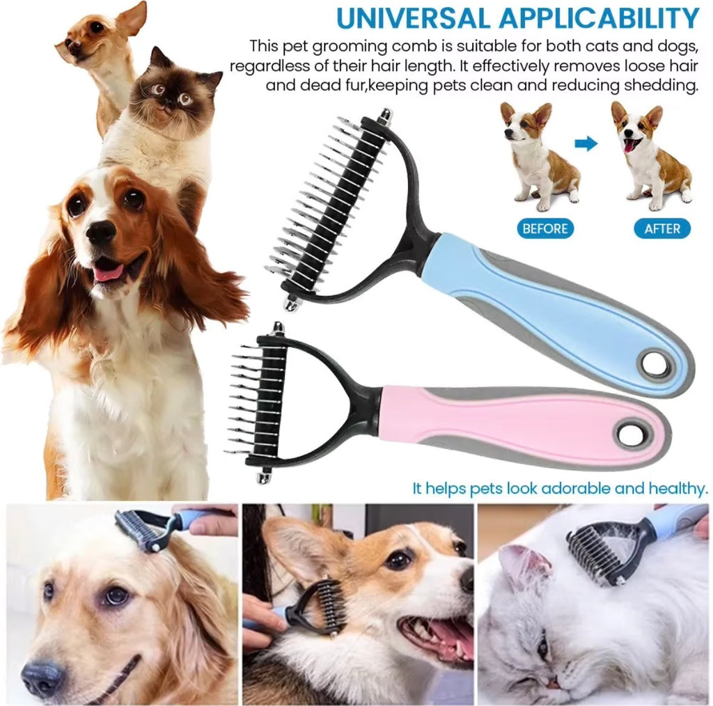 Professional Pet Deshedding Brush Dog Hair Remover Pet Fur Knot Cutter Puppy Cat Comb Brushes Dogs Grooming Shedding Supplies